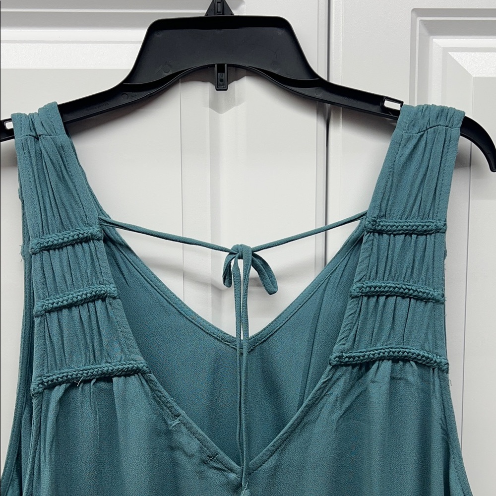Maurices Teal Crochet Trim V-Neck Tank Top - 3X - Picture 4 of 9